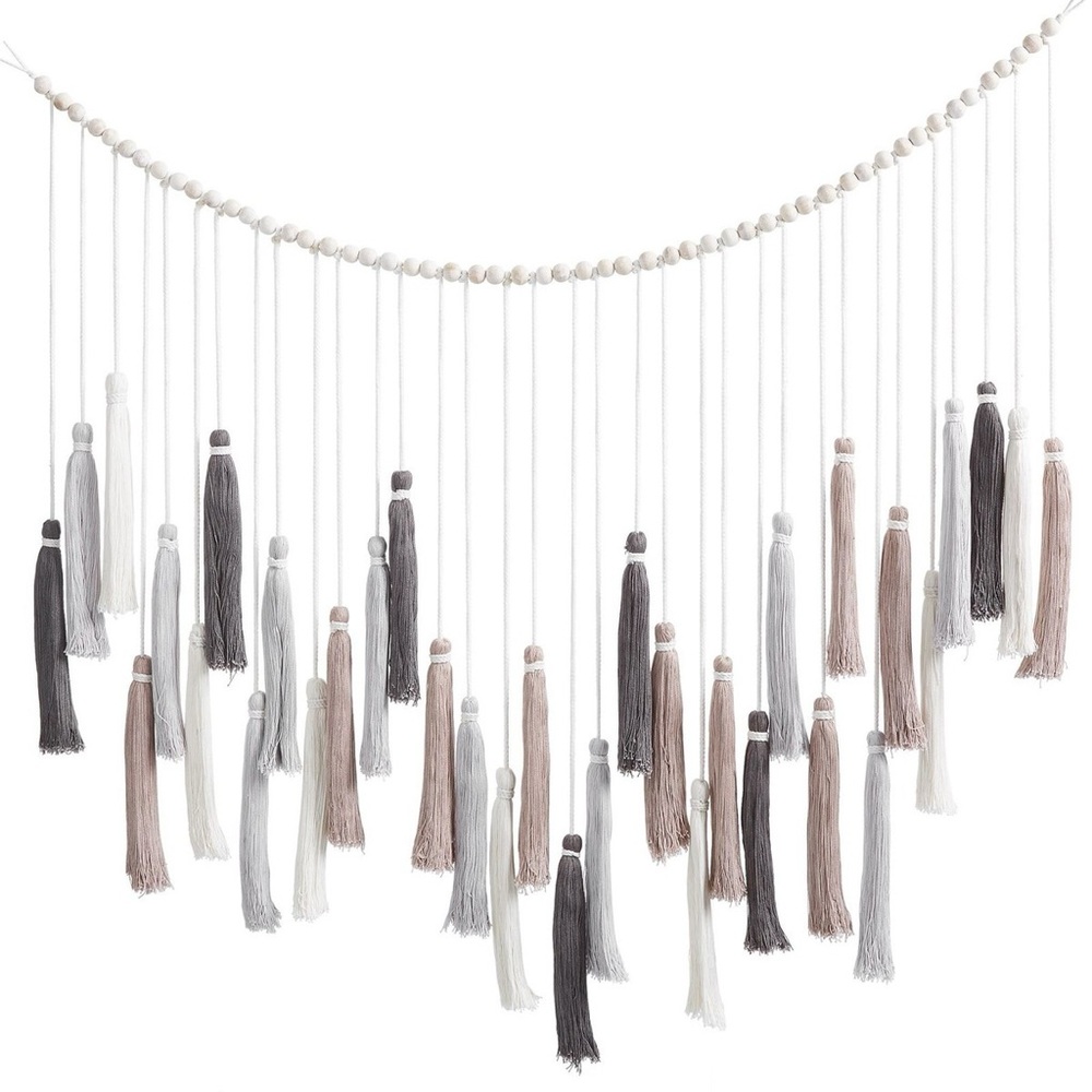 NWOT Pottery Barn Teen Oversized Tassel Garland Neutral Tassel Wall Garland